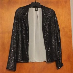 Bobeau black sequin blazer size large
